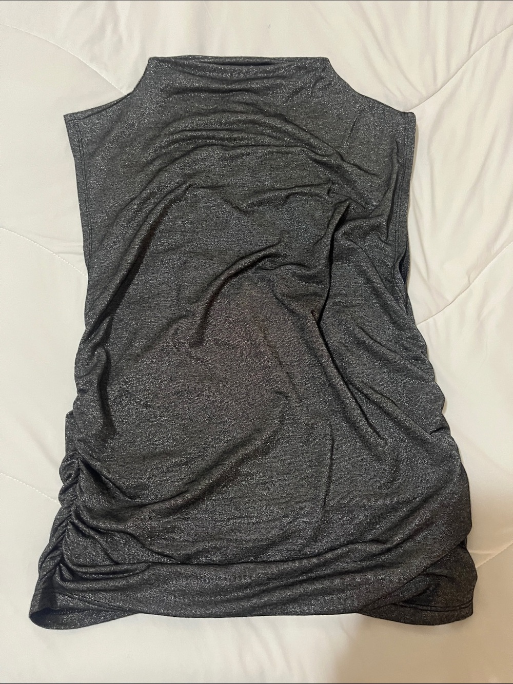 Old Navy Shimmery Charcoal Sleeveless Mock Neck Tank